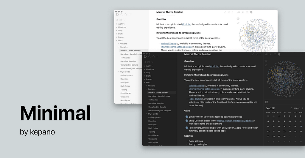 best obsidian theme - Minimal
